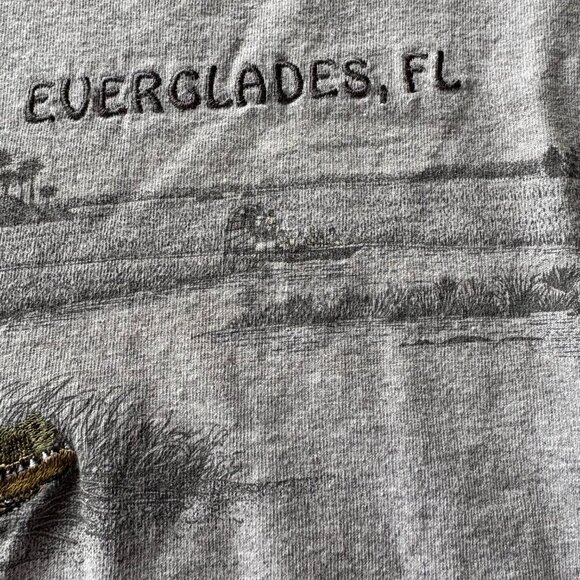 Vintage Everglades FL Alligator T-Shirt | Embroidered Graphic | Unisex XL - Picture 3 of 9